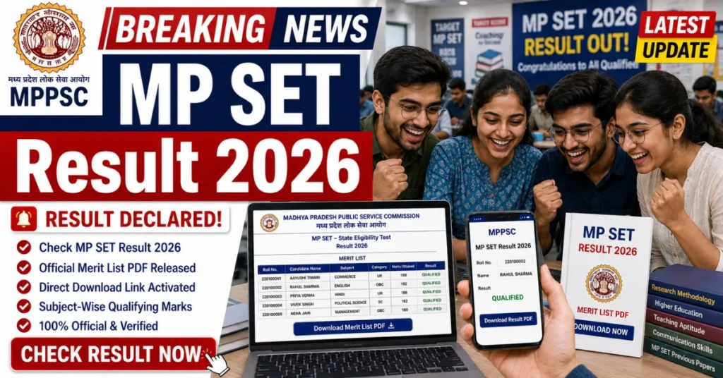 MP SET Result 2026 Released