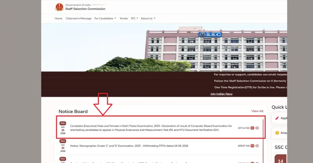 Delhi Police Constable Result 2026