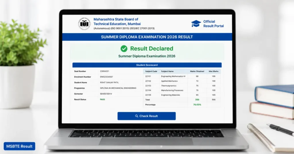 MSBTE Summer Diploma Result 2026