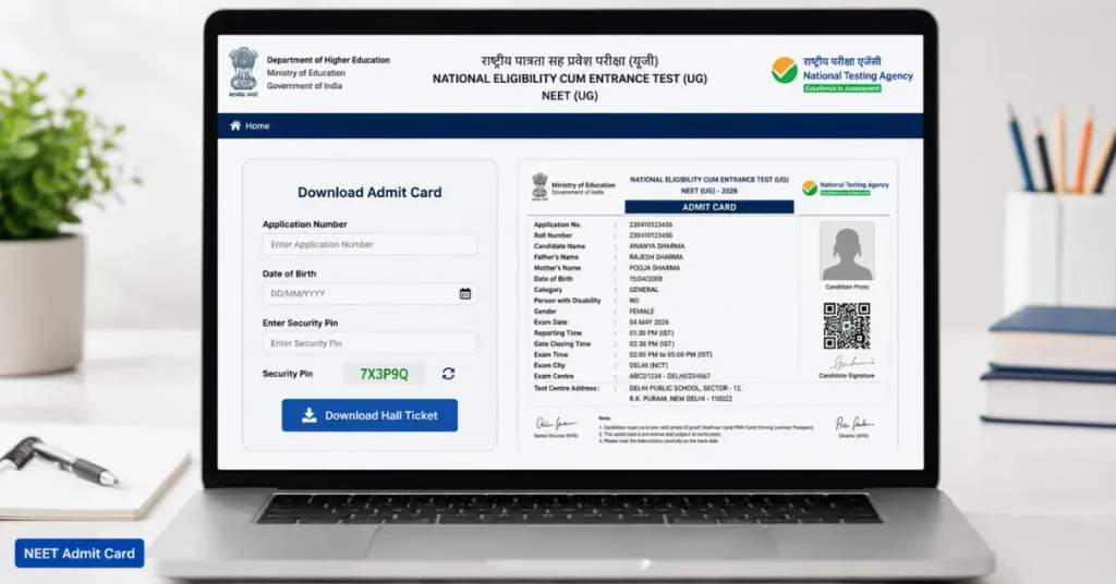 RE NEET 2026 Admit Card Link